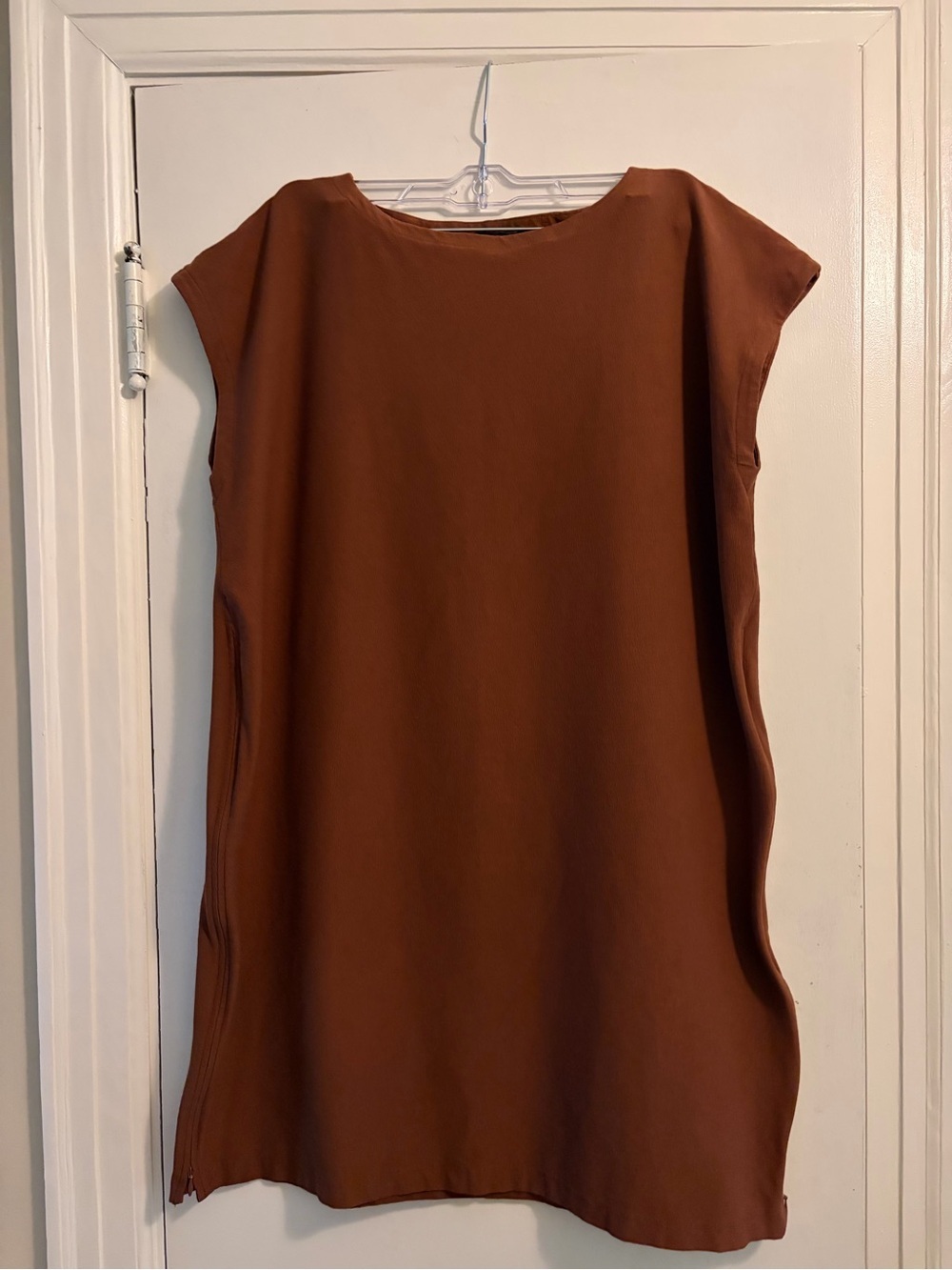 Eileen Fisher Lagenlook Shift Dress Rust Brown Size Medium